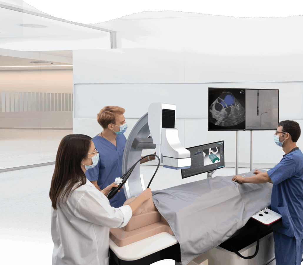 Training-Situation am Angio-Mentor von Surgical Science