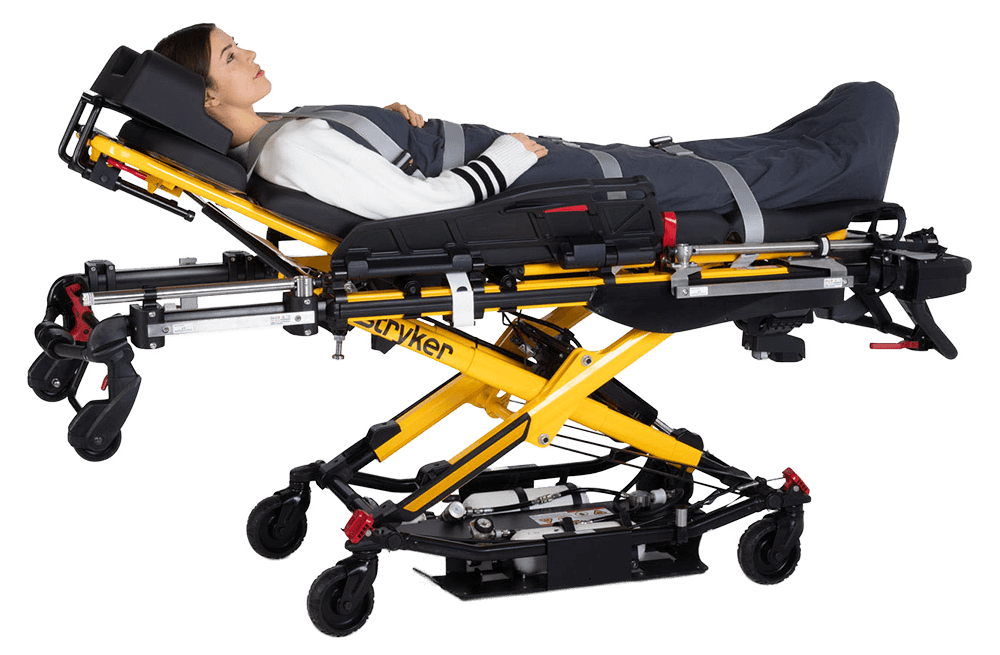 EMS-Click-Gurtsystem garantiert beim Patiententransport eine hohe Gesamtsicherheit