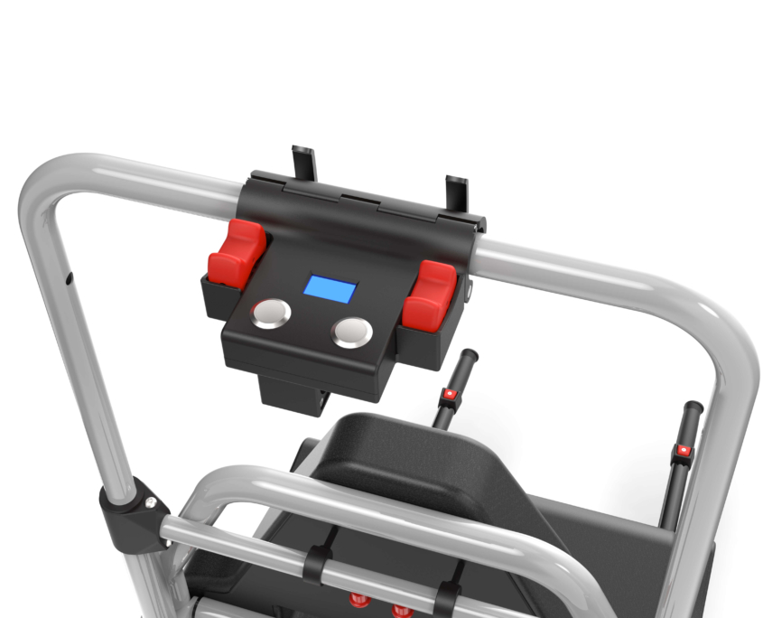 Steuerungseinheit des CPC von Stollenwerk Nahaufnahme der Steuerungseinheit des CPC-Systems mit 2 Buttons und 2 roten Hebeln