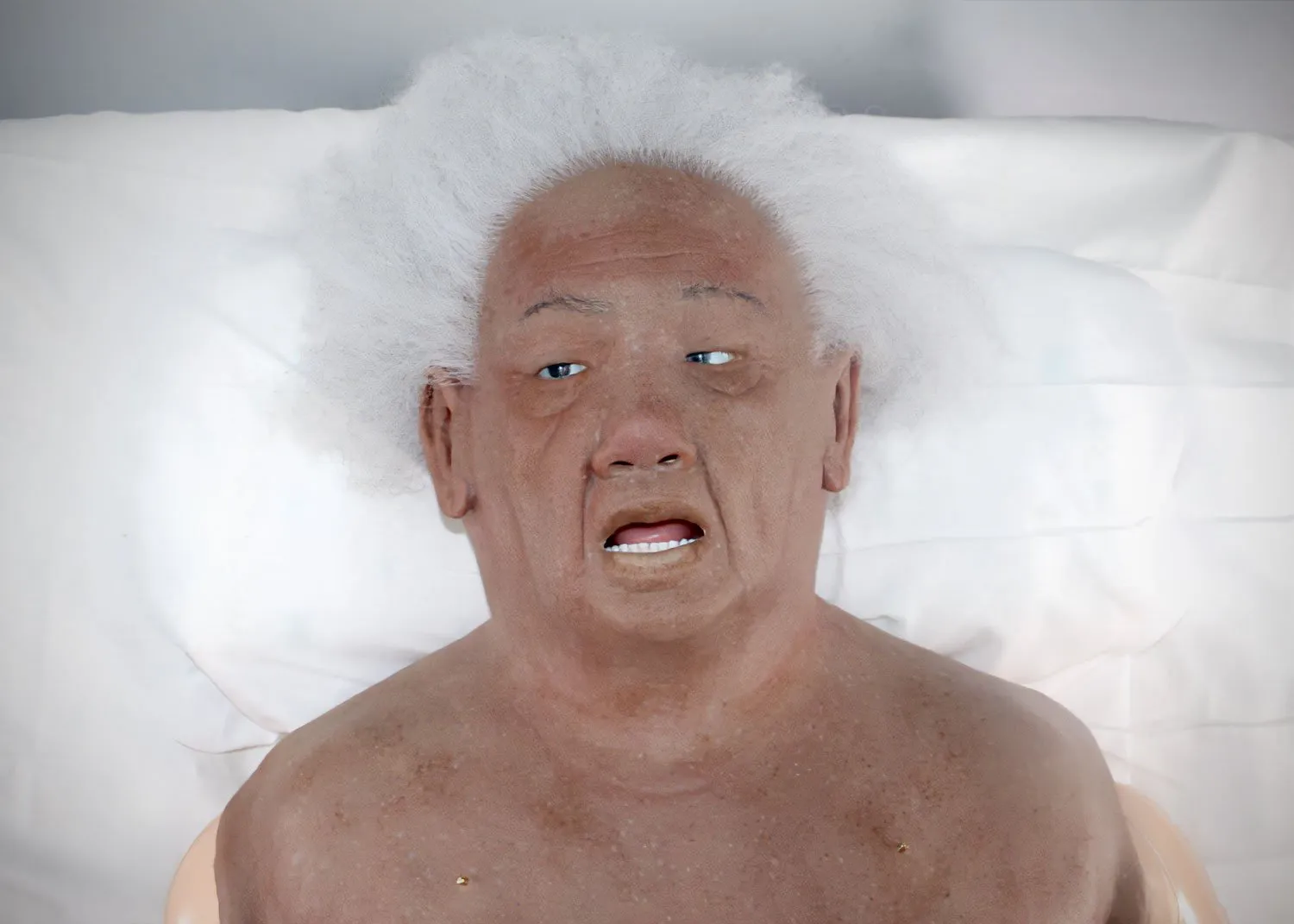 Ansicht eines Overlays von Simulation Collective mit dunkler Haut und weißen Haaren