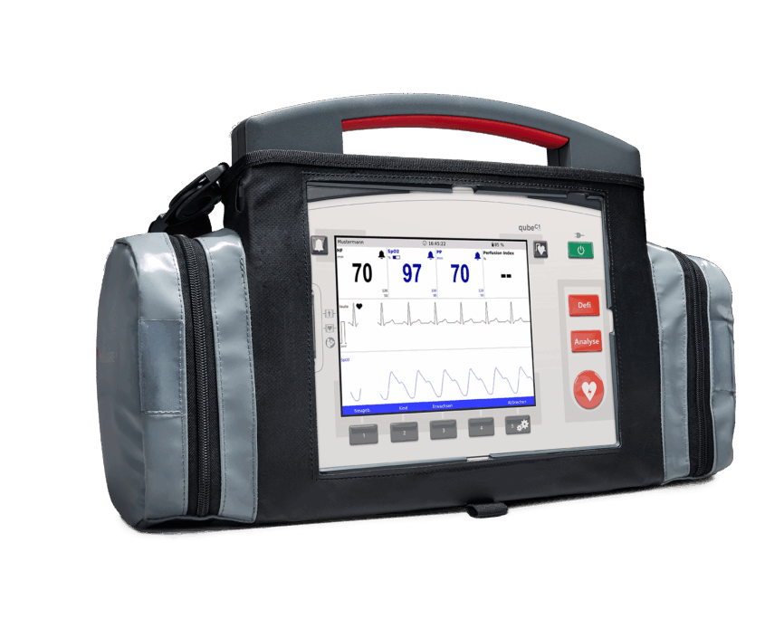 qube1 von Skillqube in kleiner Tragetasche mit zwei Seitenfächern