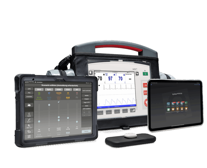 qubeC1 von Skillqube in drei Anzeigeversionen nebeneinander