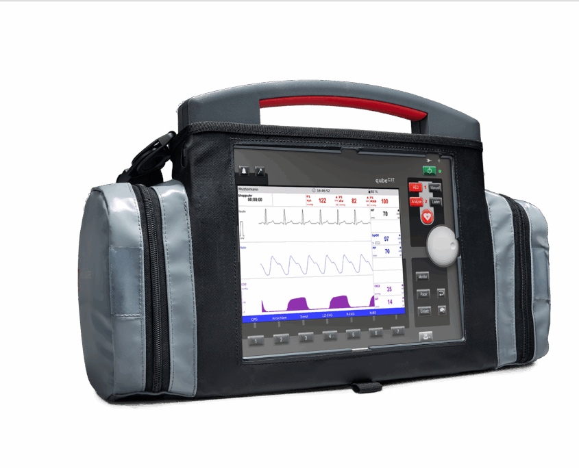 qubeC3T von Skillqube in kleiner Tragetasche mit zwei Seitenfächern