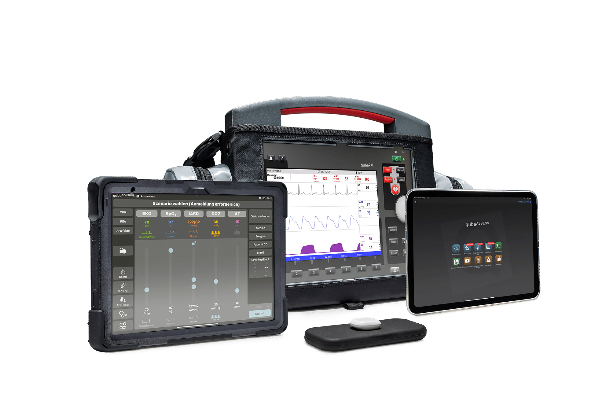 qubeC3 von Skillqube in Monitor-, Controller- und Assessment-IPad Ansicht