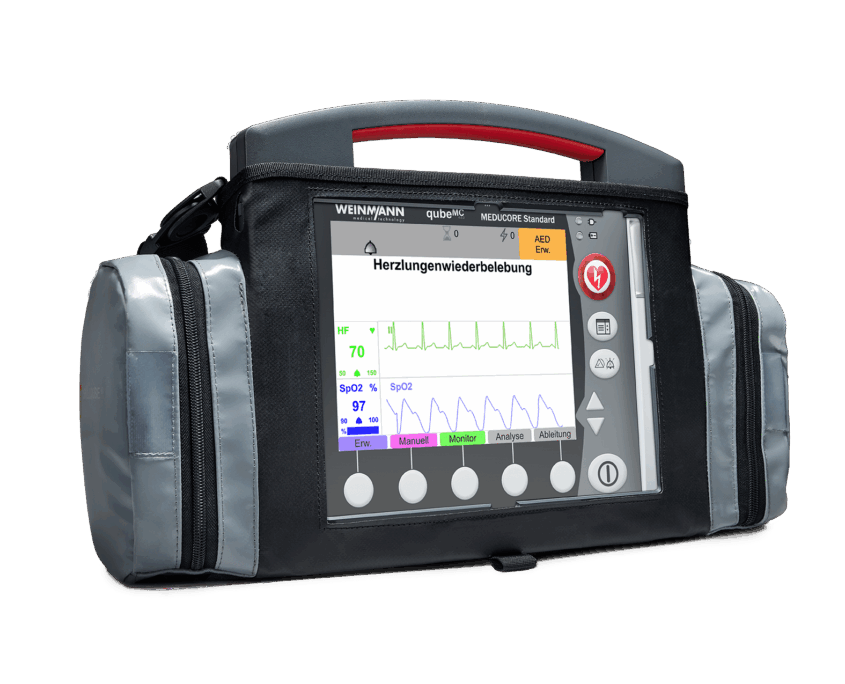 qubeMC von Skillqube in kleiner Tragetasche mit zwei Seitenfächern