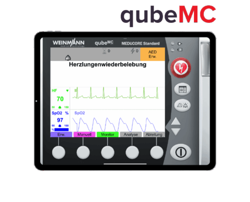 Mockup des EKG-Patientenmonitor Simulator zur Simulation mit Herzfrequenz auf Display