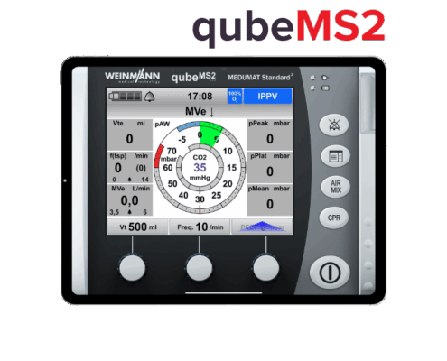 Beatmungssimulator qubeMS2 zur Simulation mit verschiedenen Beatmungsmodi auf Display