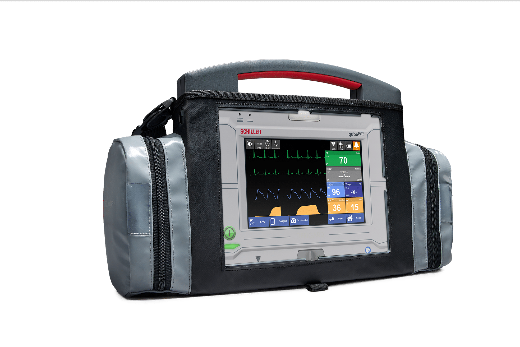 qubePG7_L_Tasche_23_small EKG-Patientenmonitor Simulator qubePG7 in Transporttasche L