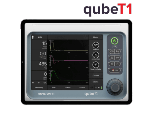 Beatmungssimulator qubeT1 von Skillqube simuliert den Hamilton T1