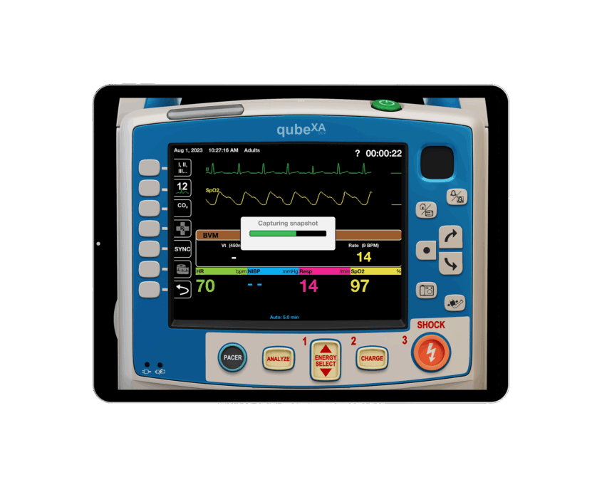 Screenshot-Funktion auf dem EKG-Patientensimulator von Skillqube