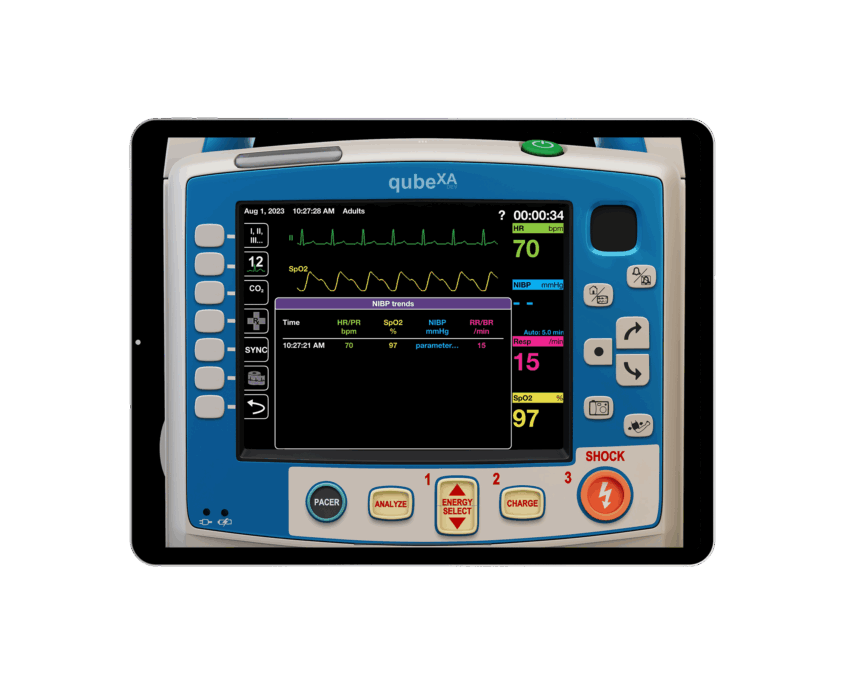 Detailansicht des qubeX Advanced von Skillqube im aktiven Einsatz auf einem Tablet
