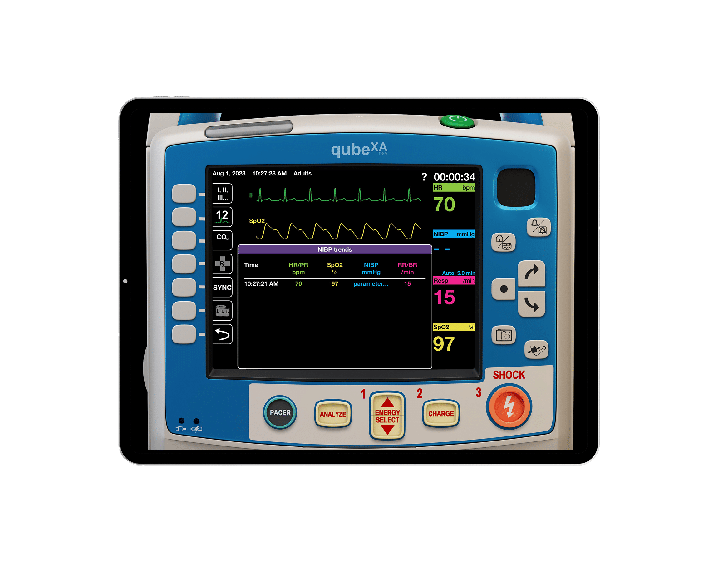 Detailansicht des qubeX Advanced von Skillqube im aktiven Einsatz auf einem Tablet