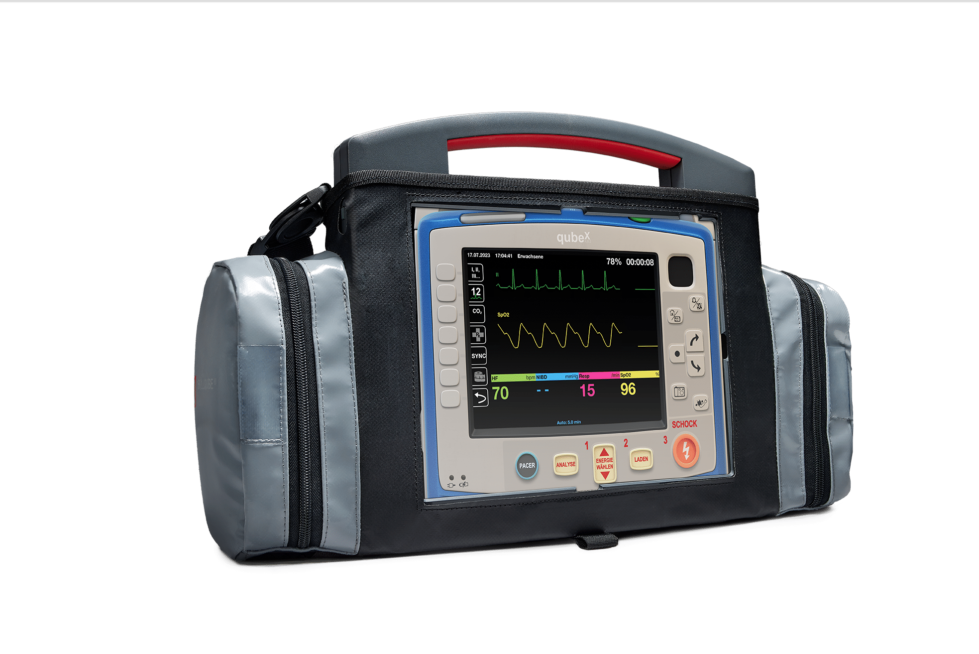 qubeX_L_Tasche_23_small Detailansicht des qubeX Advanced von Skillqube im aktiven Einsatz auf einem Tablet