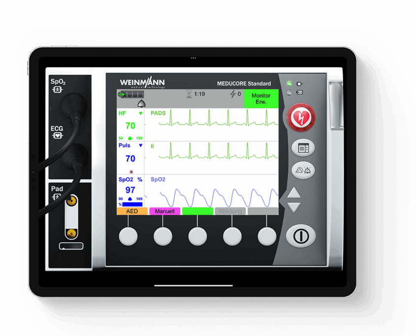 qubemc_ipadscreen_01web qubeMC basierende auf dem Meducorde Standart von Weinmann in der Detailansicht